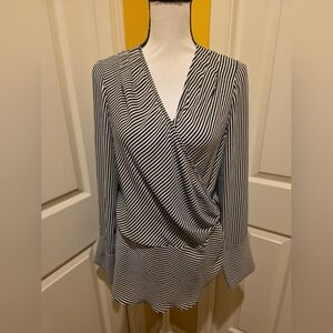 BADGELEY MISCHKA STRIPED BLOUSE, SIZE L